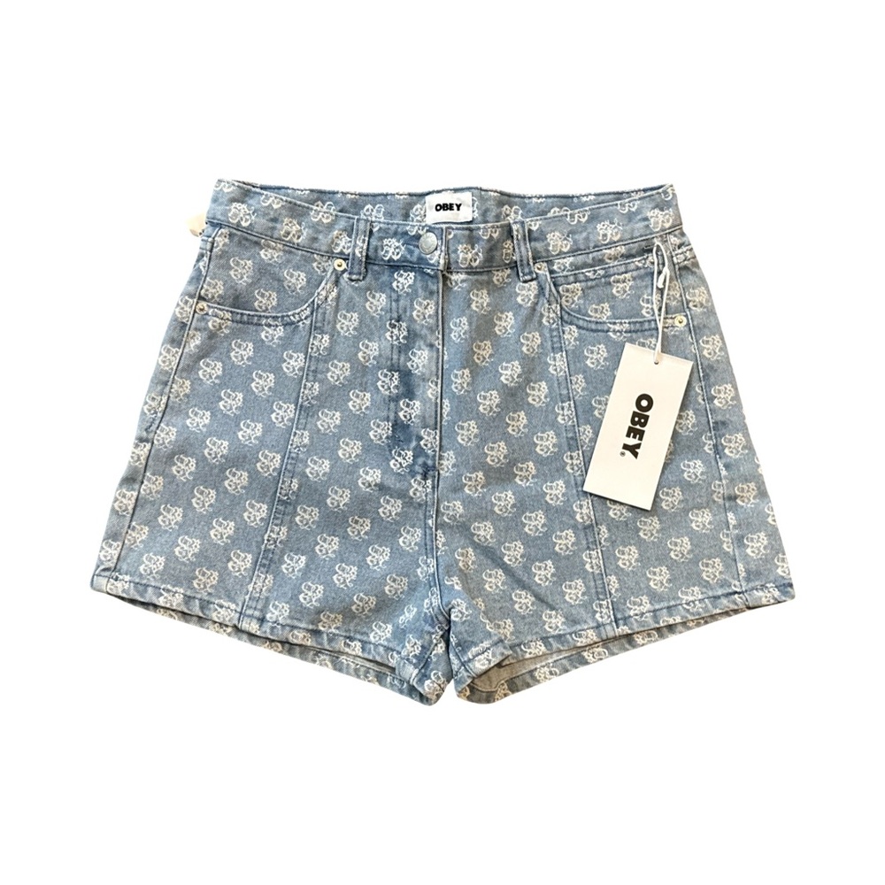 OBEY SHORTS-NWT- Light Blue Patterned Jean Shorts
Available Size 2-4 & size 8-10